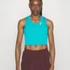 Nike Performance Race Crop - Top - Rapid Teal/Silver