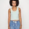 BDG Urban Outfitters Scoop Constitch Vest - Top - Sterling Blue