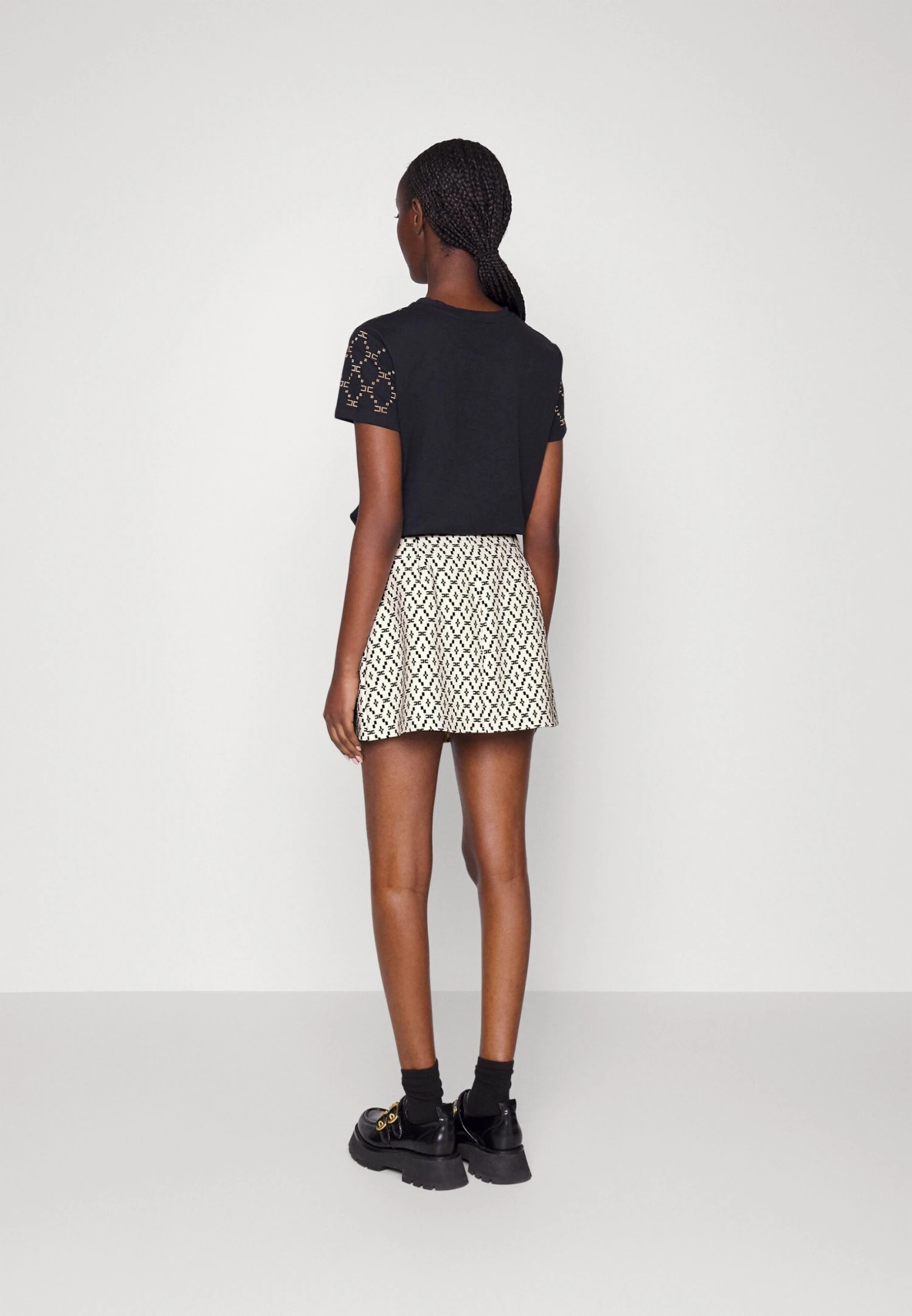 Elisabetta Franchi Mini Skirt - Burro/Nero - Image 3