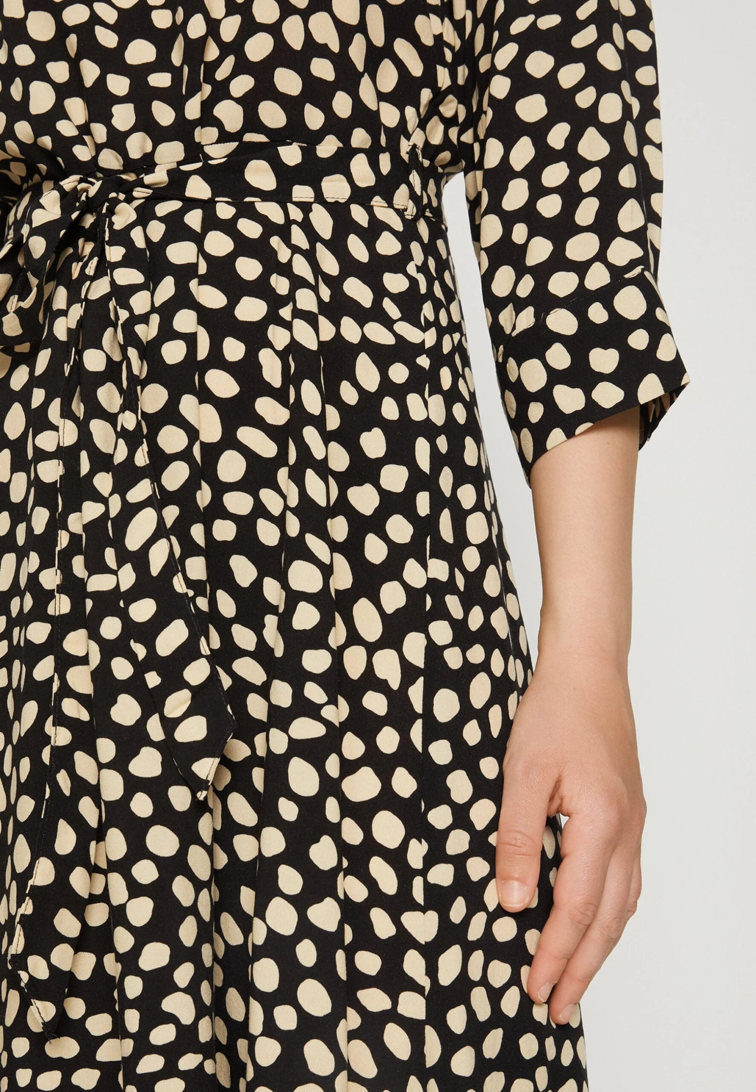 Vila Vicelina O Neck 3/4 Dress - Day Dress - Black/Sandsheel - Image 6