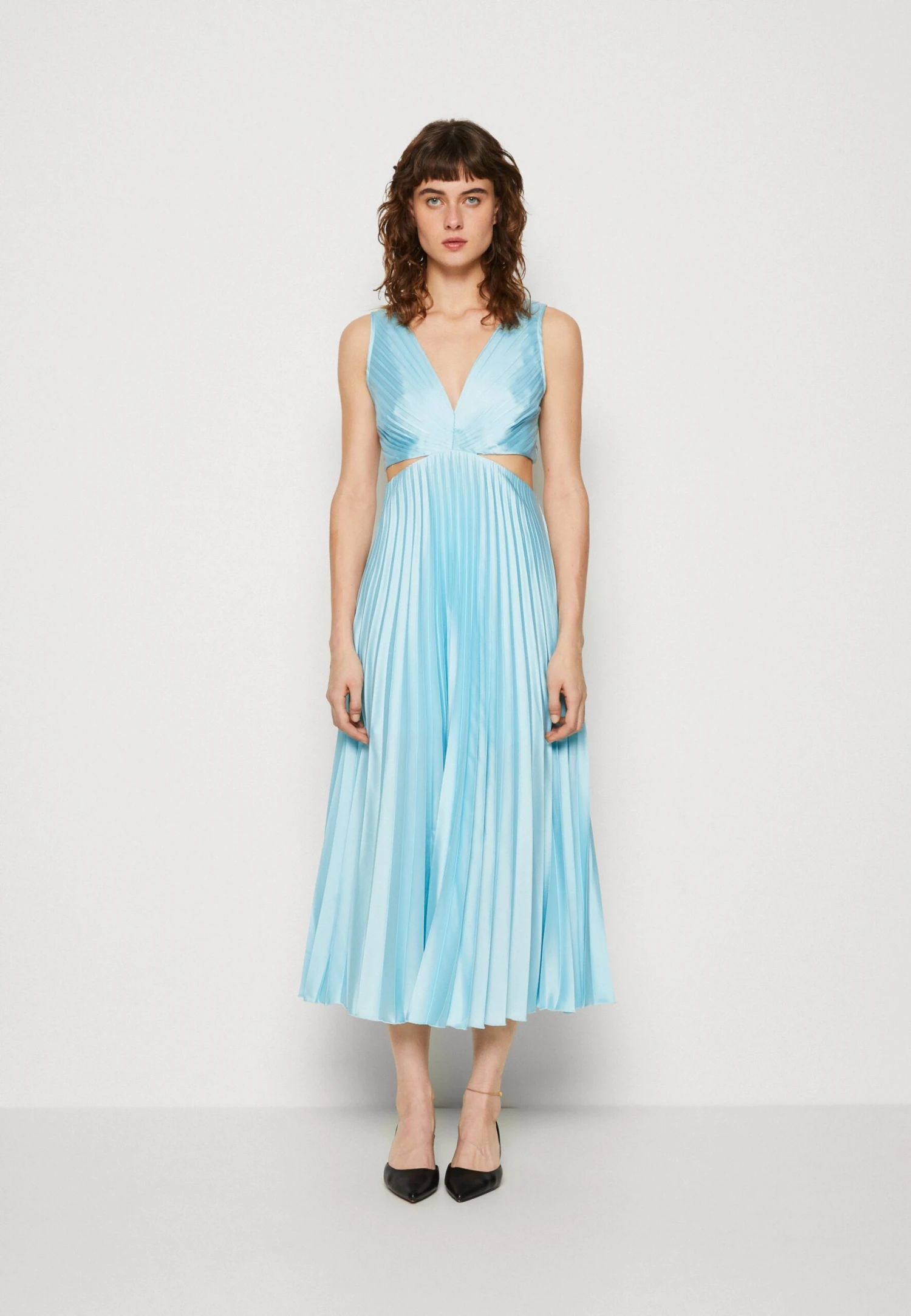 Abercrombie & Fitch Plisse Plunge - Cocktail Dress / Party Dress - Crystal Blue