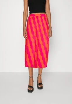 Yasanalise Plissé Skirt - Pleated Skirt - Orange Cabaret
