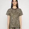 THE KOOPLES Manches Courtes Leopard - Print T-Shirt - Brown
