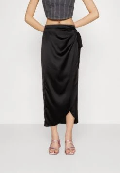 Gina Tricot Wrap Midi Skirt - Wrap Skirt - Black