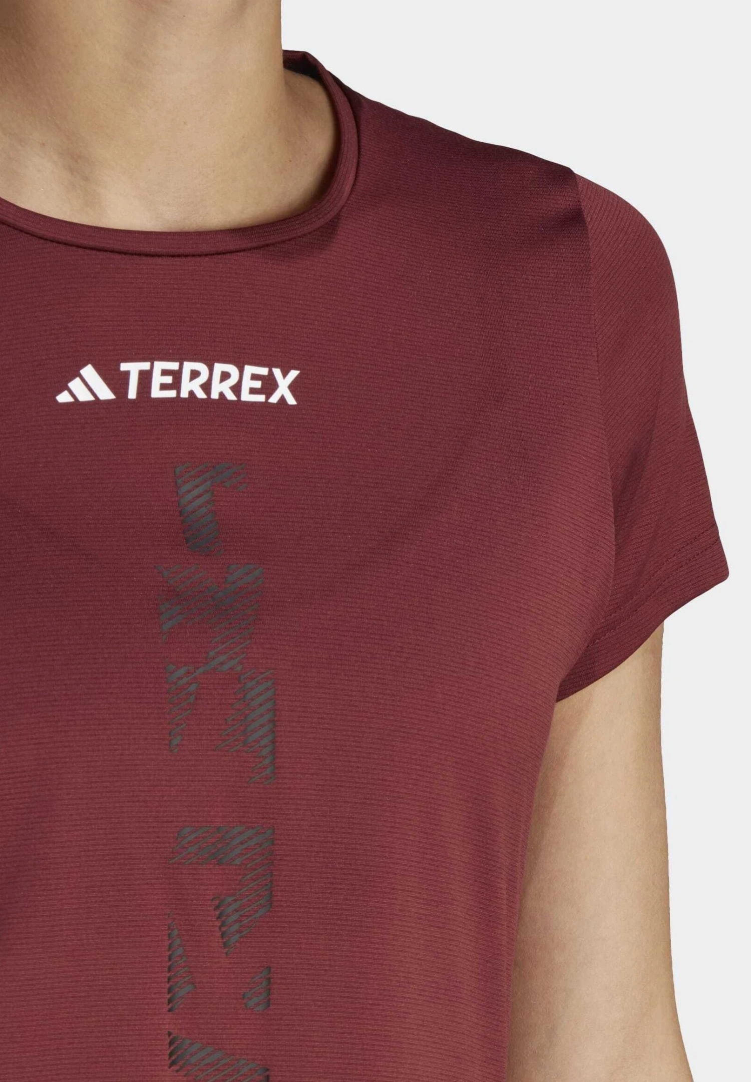 Adidas Sportswear Terrex Agravic Trail Running- Print T-Shirt - Shadow Red - Image 3