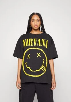 Curve Oversized License Band Tee - Print T-Shirt - Black