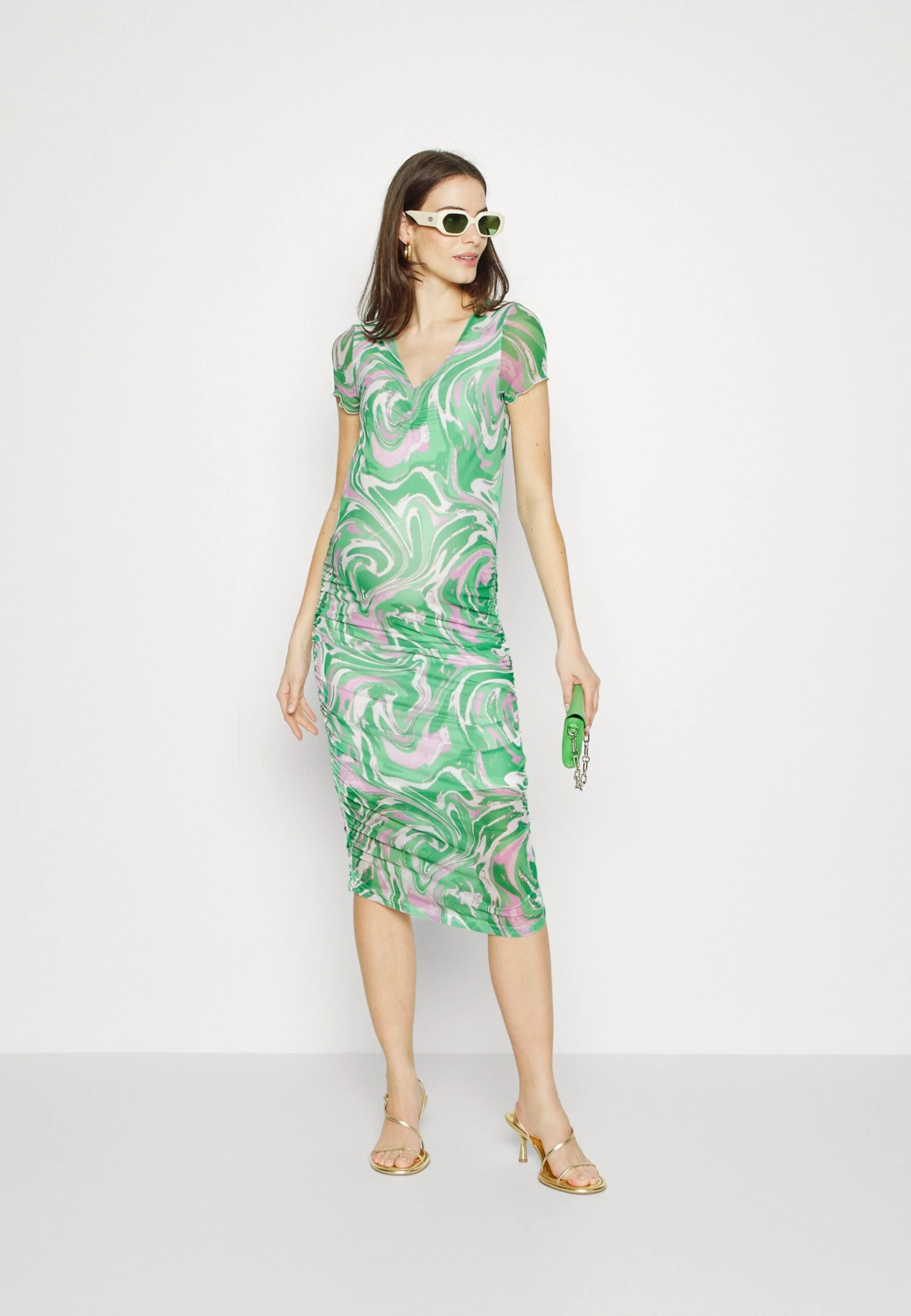 Mamalicious Mlswan Midi Dress - Jersey Dress - Irish Green - Image 2