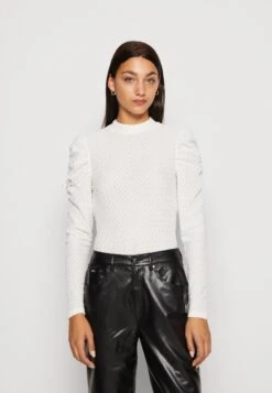 Pieces Pcneidi High Neck- Long Sleeved Top - Cloud Dancer