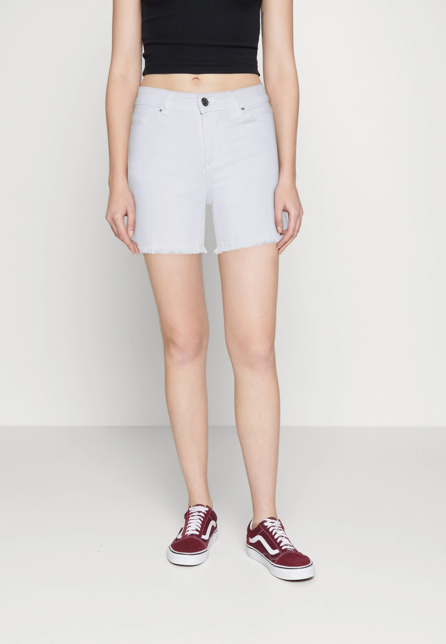 ONLY Onlblush Mid Raw - Denim Shorts - White