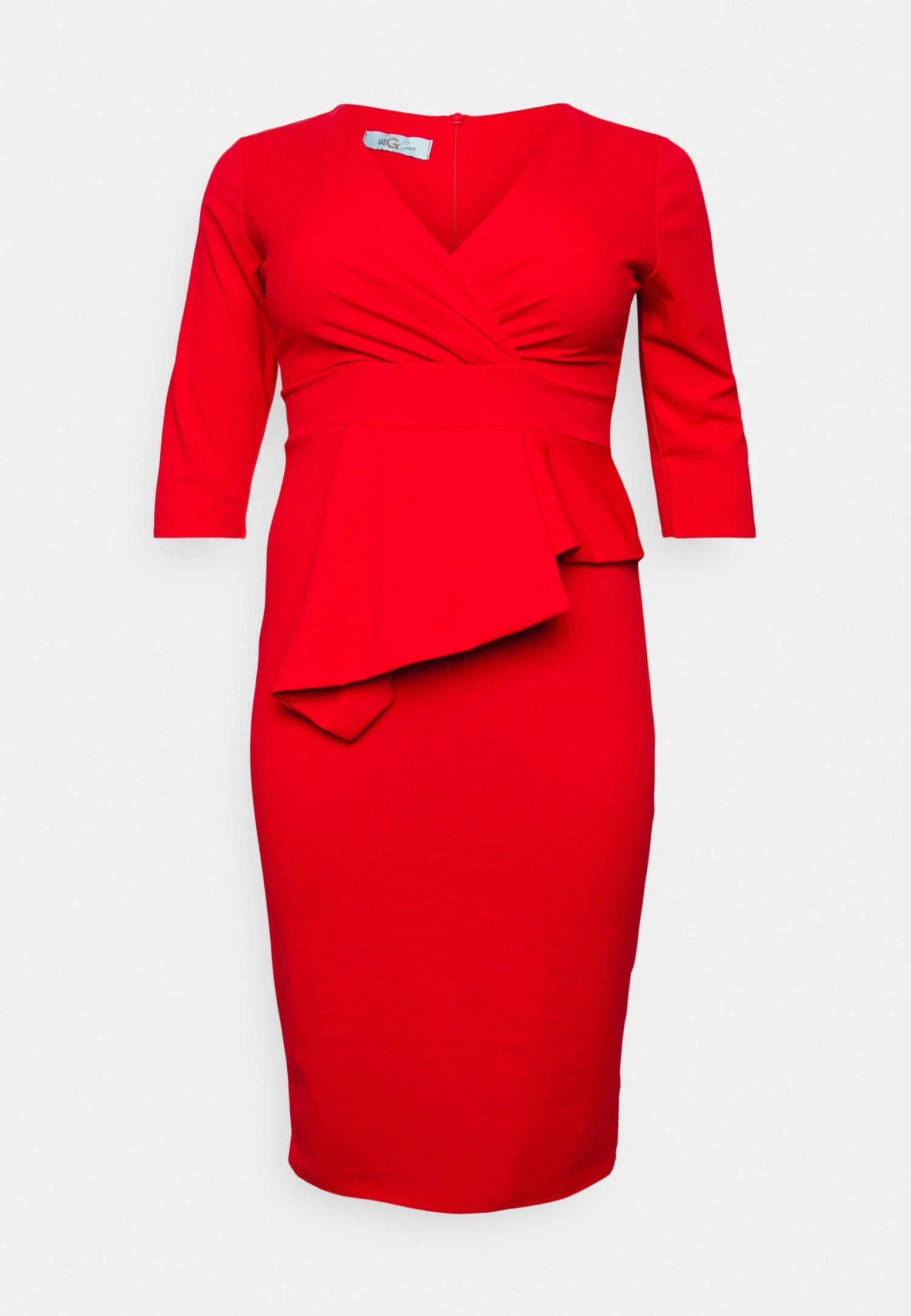 Hossy V Neck Midi - Cocktail Dress / Party Dress - Red - Image 5