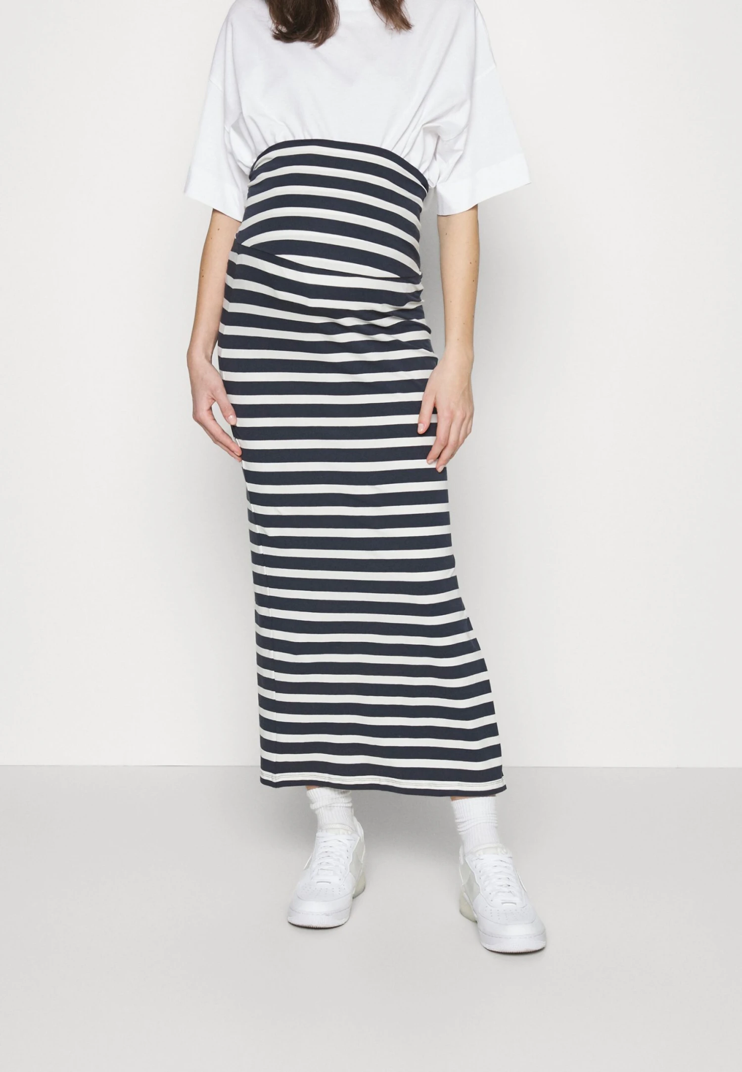 Mamalicious Mlmia Skirt - Maxi Skirt - Dark Blue/White
