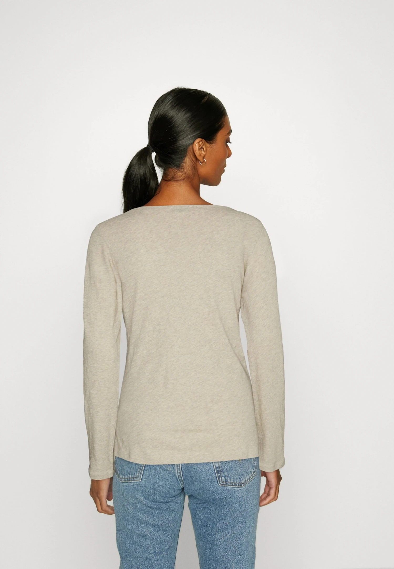 Marc O'Polo Long Sleeve Boat Neck - Long Sleeved Top - Sand - Image 3
