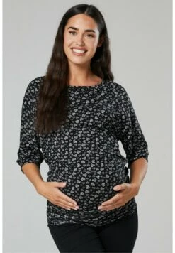 Happy Mama Print T-Shirt - Black With Hearts