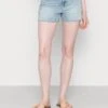 Marc O'Polo DENIM High Waist Slight A-Shaped Fit Mini Length Open - Denim Shorts - Multi/Tinted Cobalt Blue