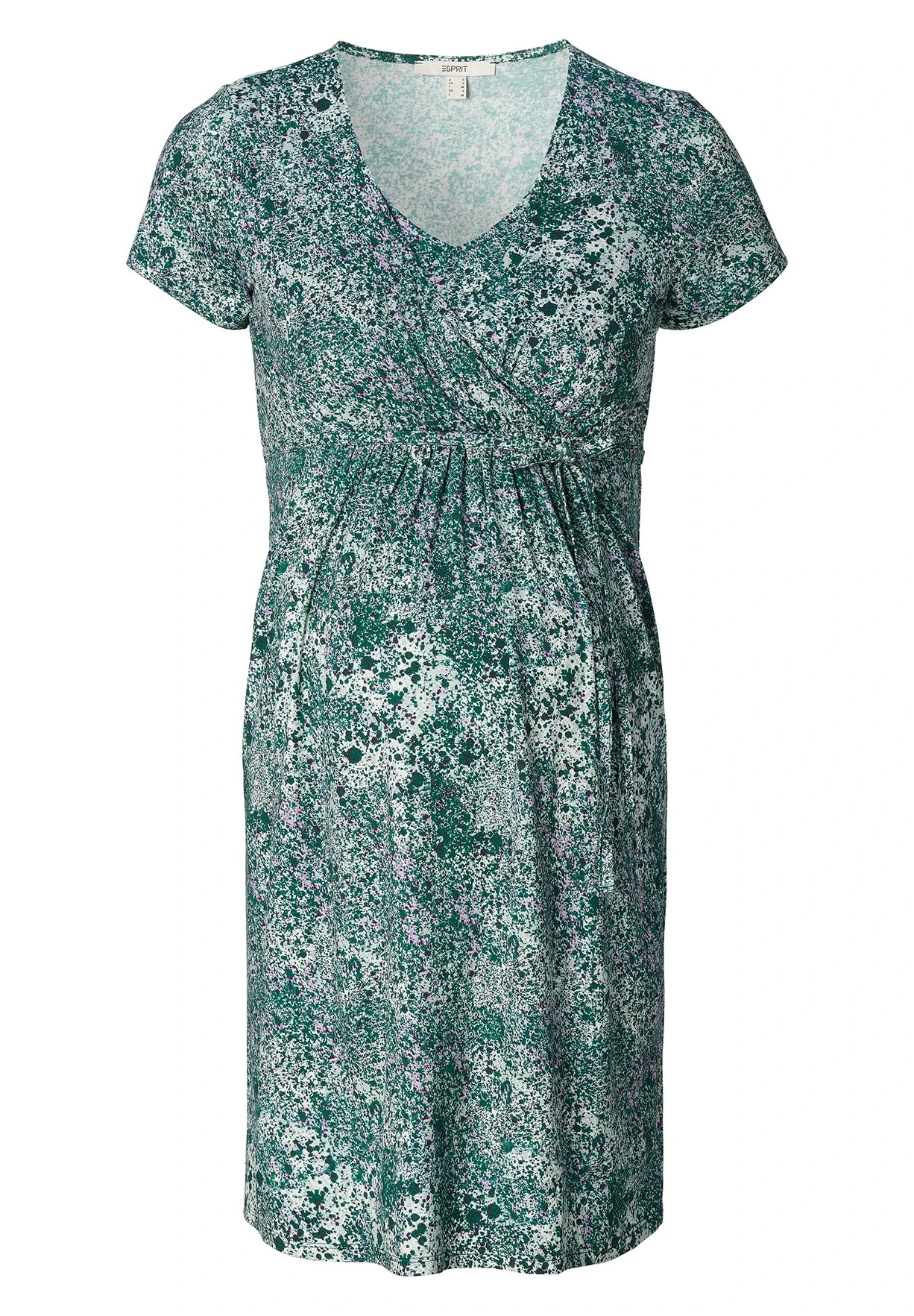 Nursing Short Sleeve Allover Print - Jersey Dress - Pastel Blue - Image 4