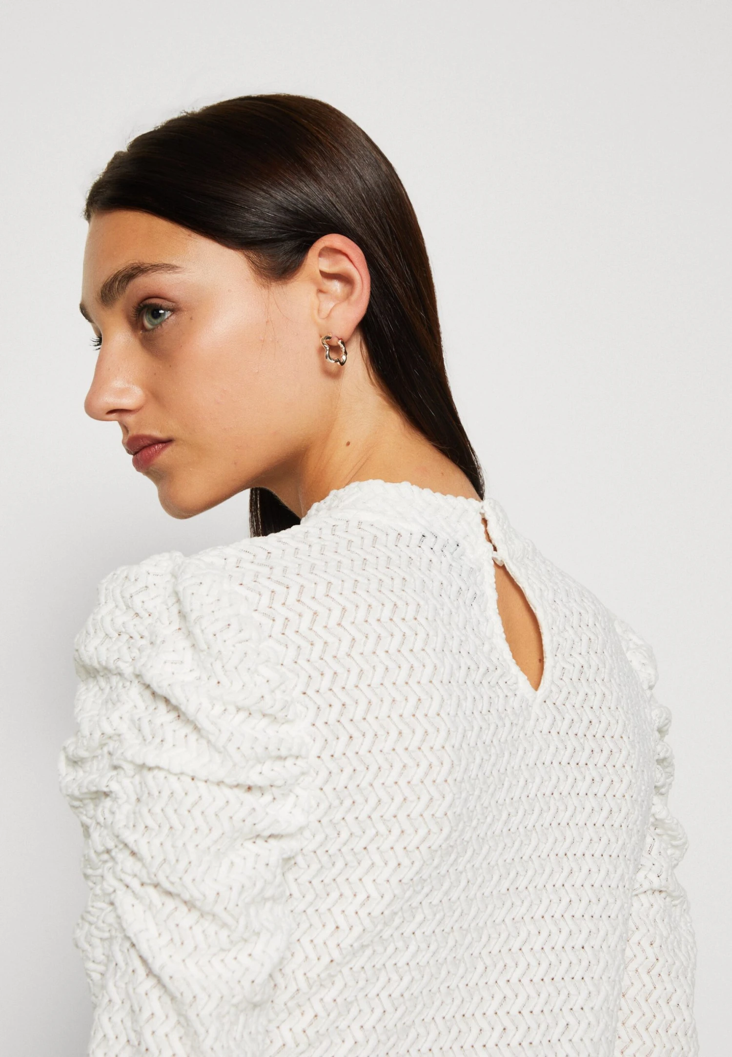 Pieces Pcneidi High Neck- Long Sleeved Top - Cloud Dancer - Image 6