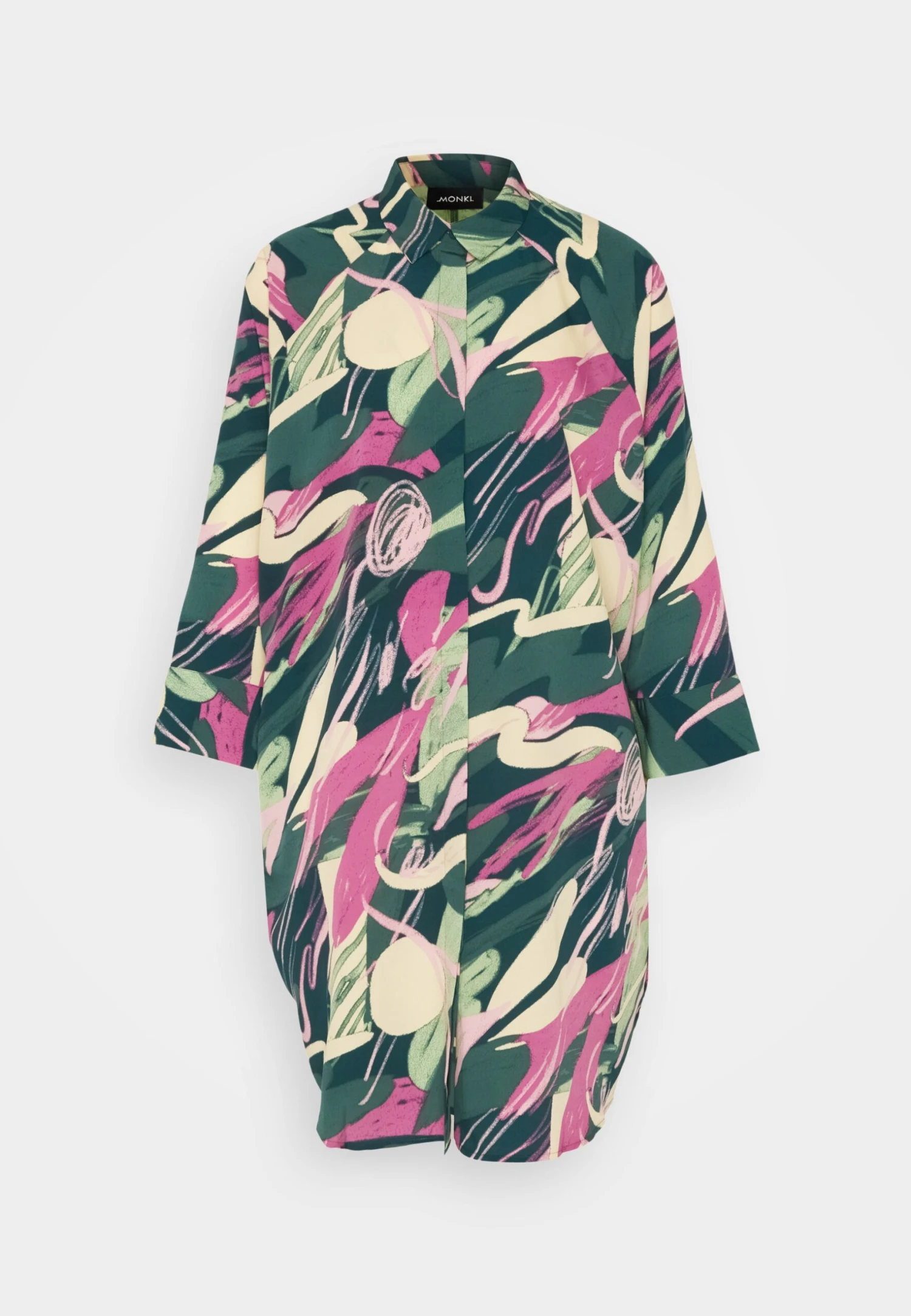 Monki Shirt Dress - Green/Pink - Image 5