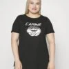 ONLY CARMAKOMA Carrilaya Life Ashape Tee - Print T-Shirt - Black/Silver