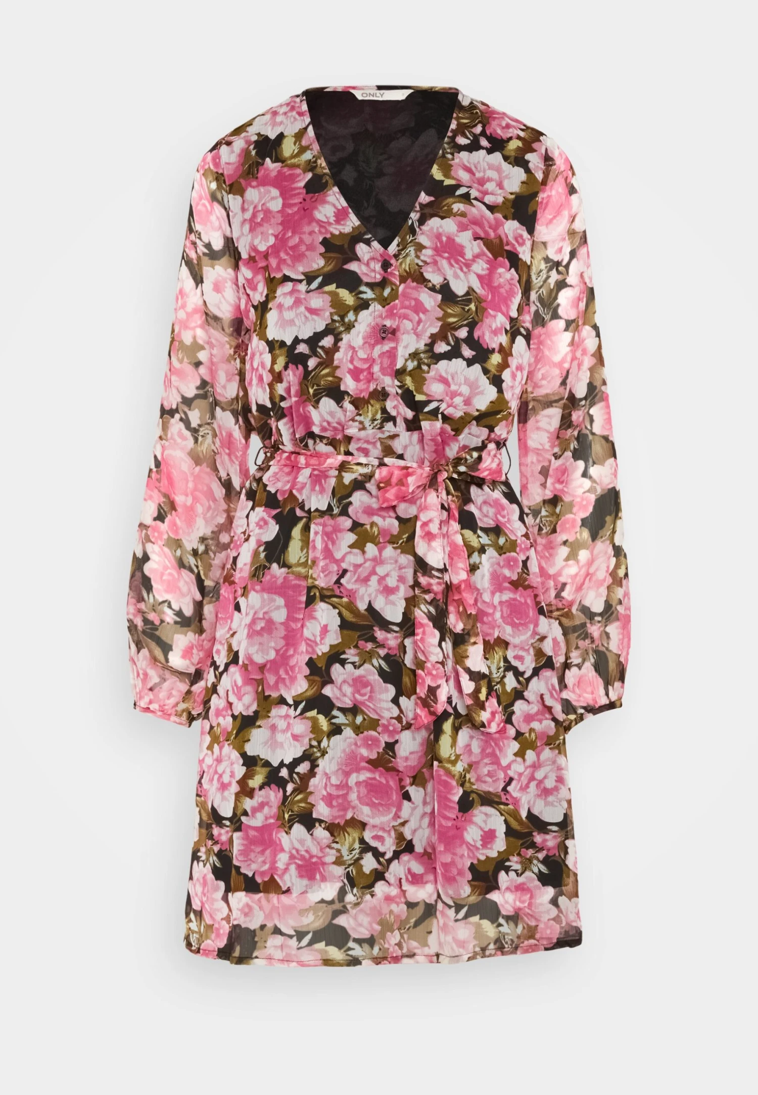 ONLY Onlsaga V Neck Button Dress - Day Dress - Black Rosemary - Image 5