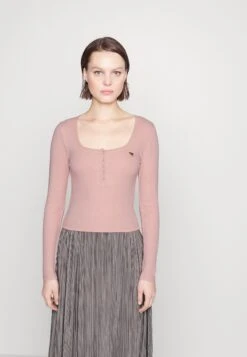 Abercrombie & Fitch Long Sleeved Top - Light Pink