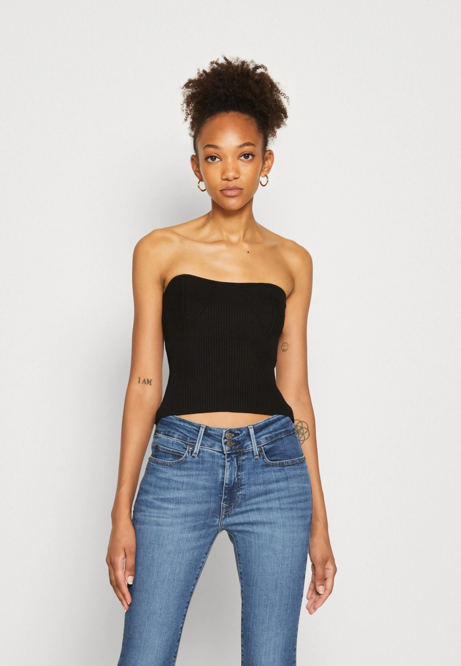 Gina Tricot Knitted Tube - Top - Black