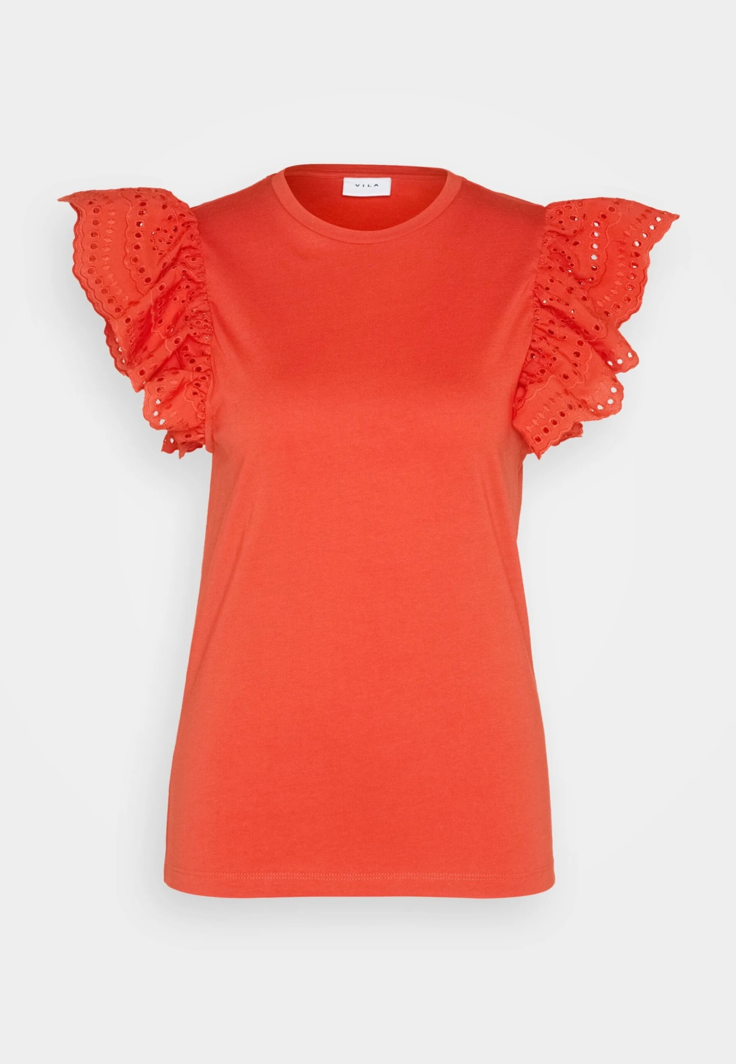 Vila Viredda Cap Sleeve - Print T-Shirt - Valiant Poppy - Image 5