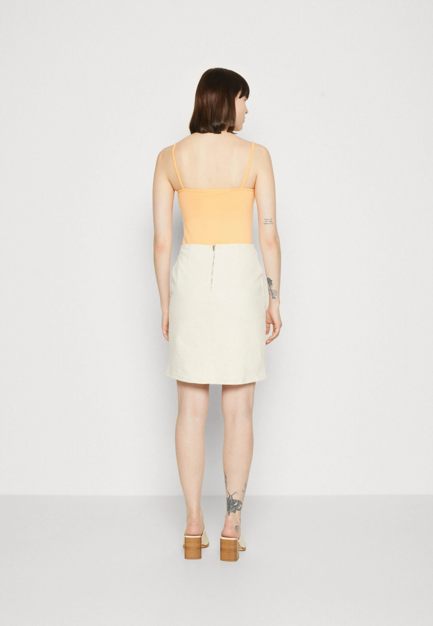 Selected Femme Slfkrista Skirt - Denim Skirt - Whisper White - Image 3