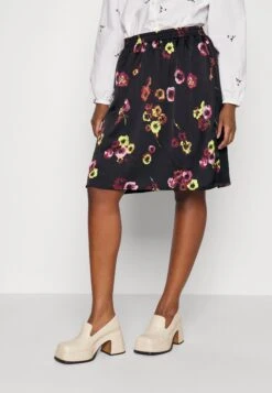 Donella Skirt - A-Line Skirt - Black Deep/Green