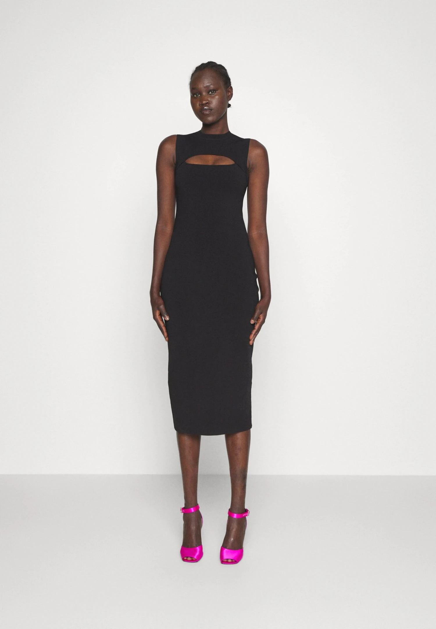Victoria Beckham Bodyline Sleevless Cutout Midi Dress - Shift Dress - Black - Image 4