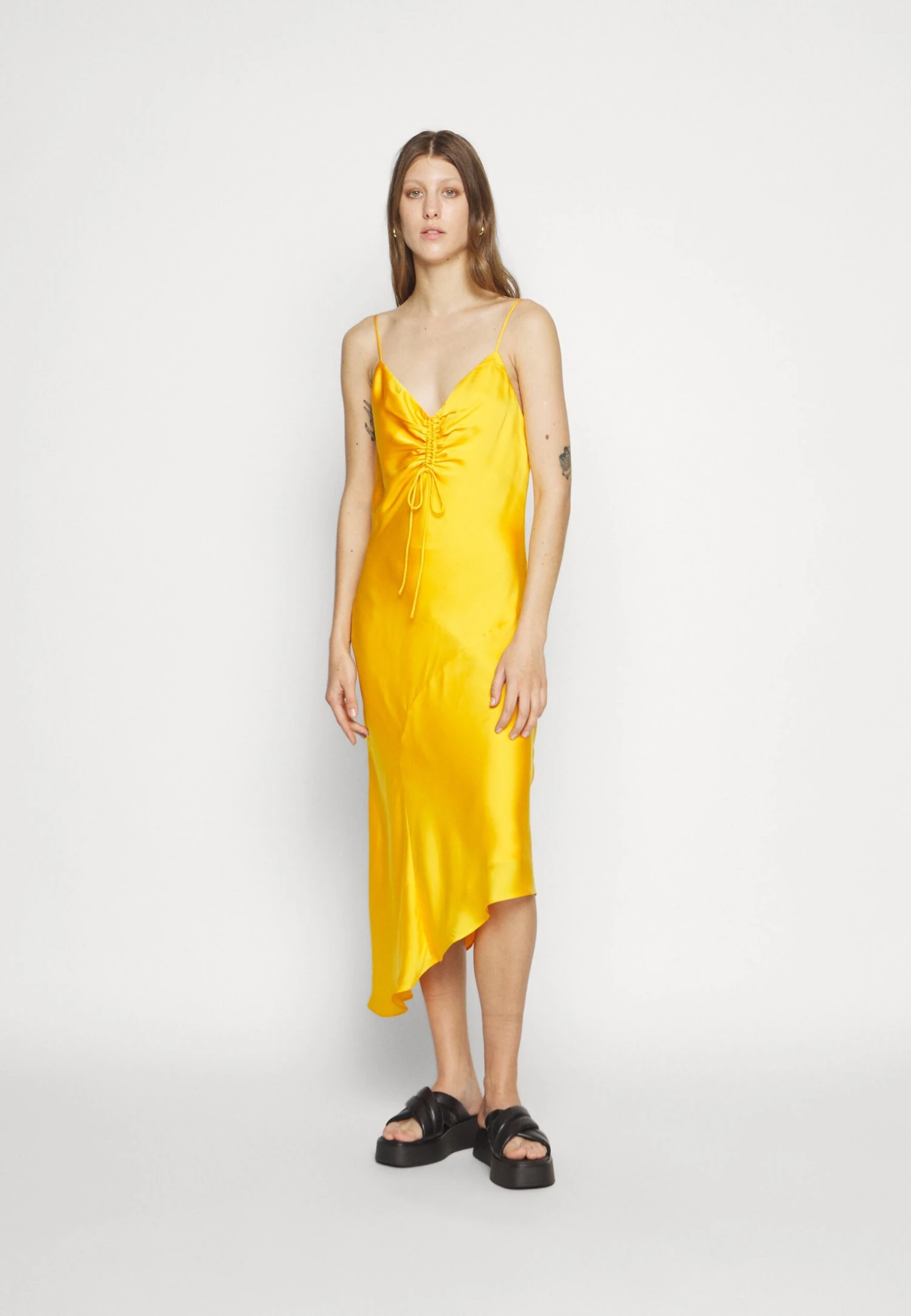 AllSaints Alexia Dress - Cocktail Dress / Party Dress - Citrus Orange - Image 4