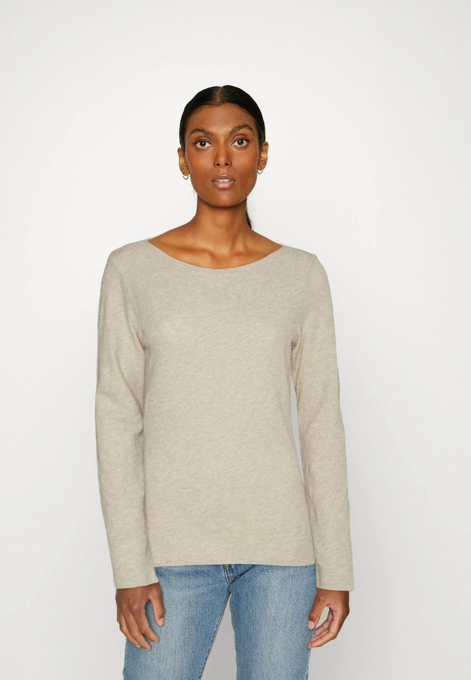 Marc O'Polo Long Sleeve Boat Neck - Long Sleeved Top - Sand