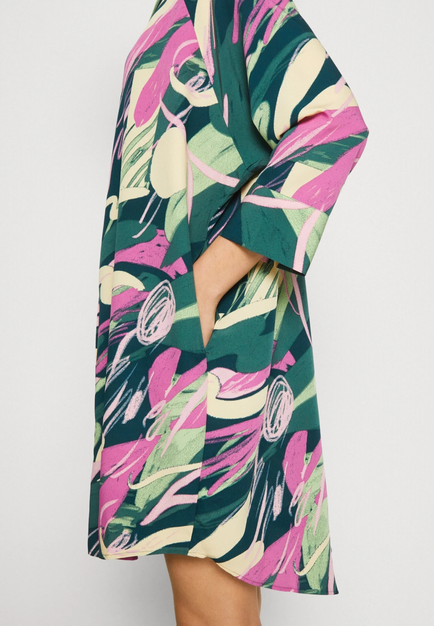 Monki Shirt Dress - Green/Pink - Image 6