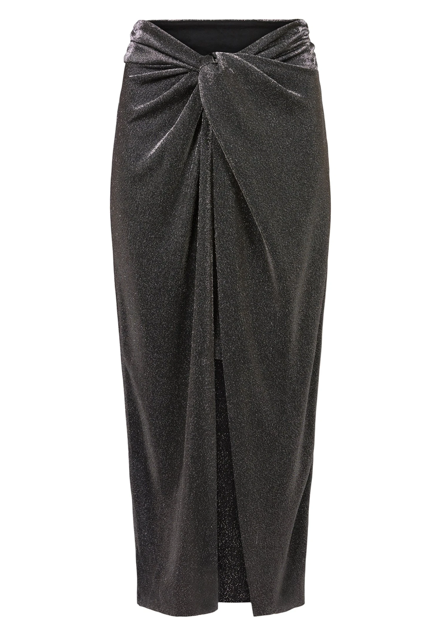 AllSaints Sami Metallic- Pencil Skirt - Silver - Image 2