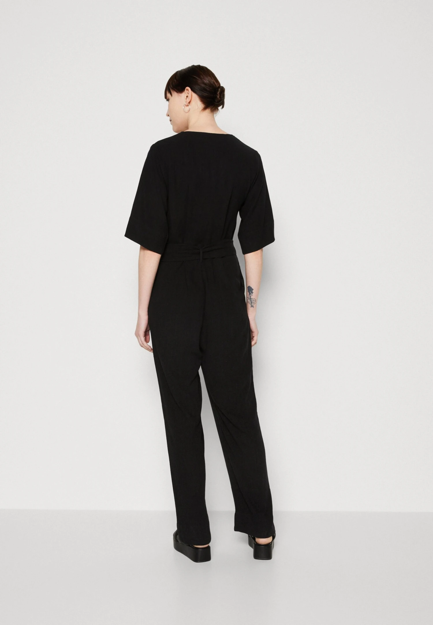 Selected Femme Slfviva Long- Jumpsuit - Black - Image 3