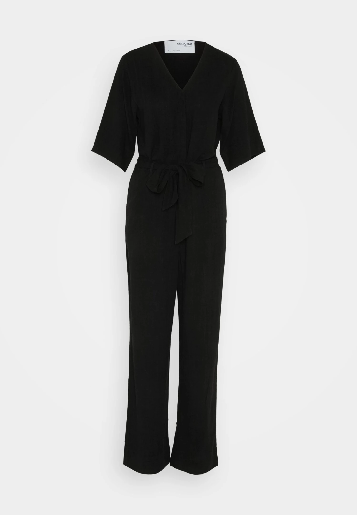 Selected Femme Slfviva Long- Jumpsuit - Black - Image 5