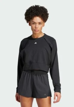 ADIDAS PERFORMANCE Power Aeroready Crop Cover Up- Sweatshirt - Black White