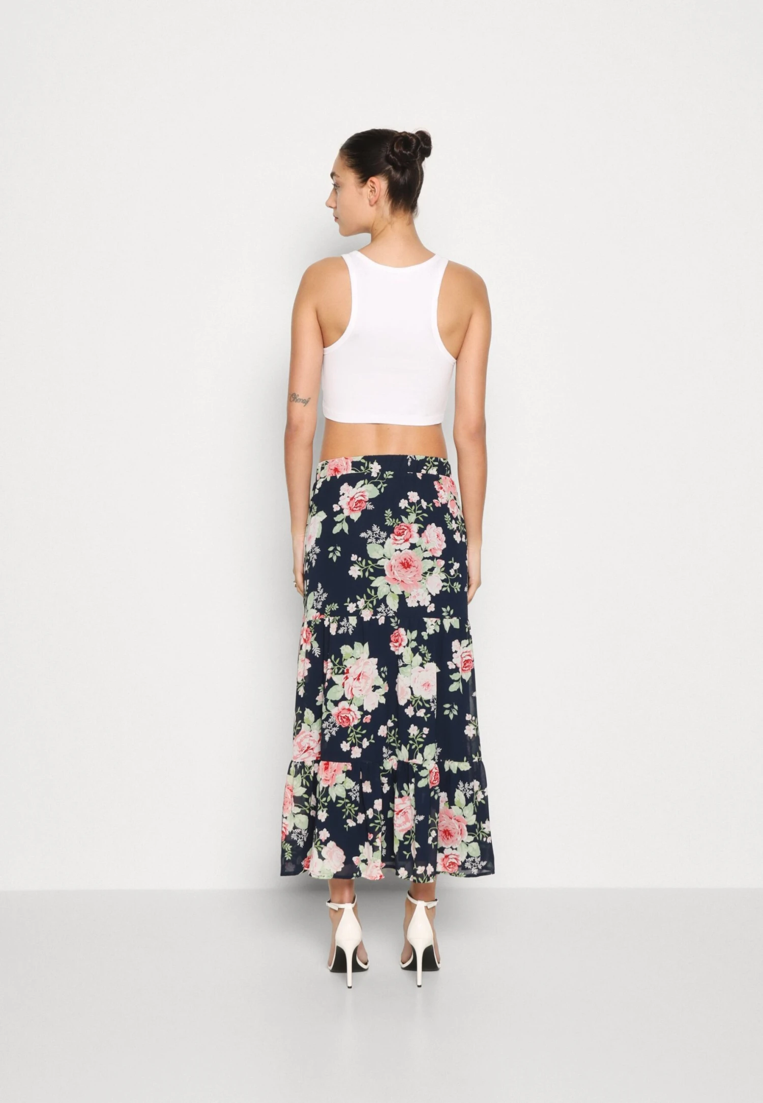 Vila Vimilina Flower Midi Skirt - A-Line Skirt - Navy - Image 3