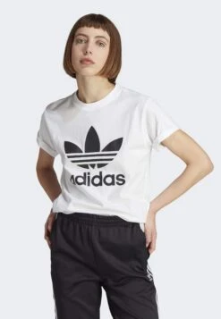 Adidas Originals Classics Trefoil- Print T-Shirt - White