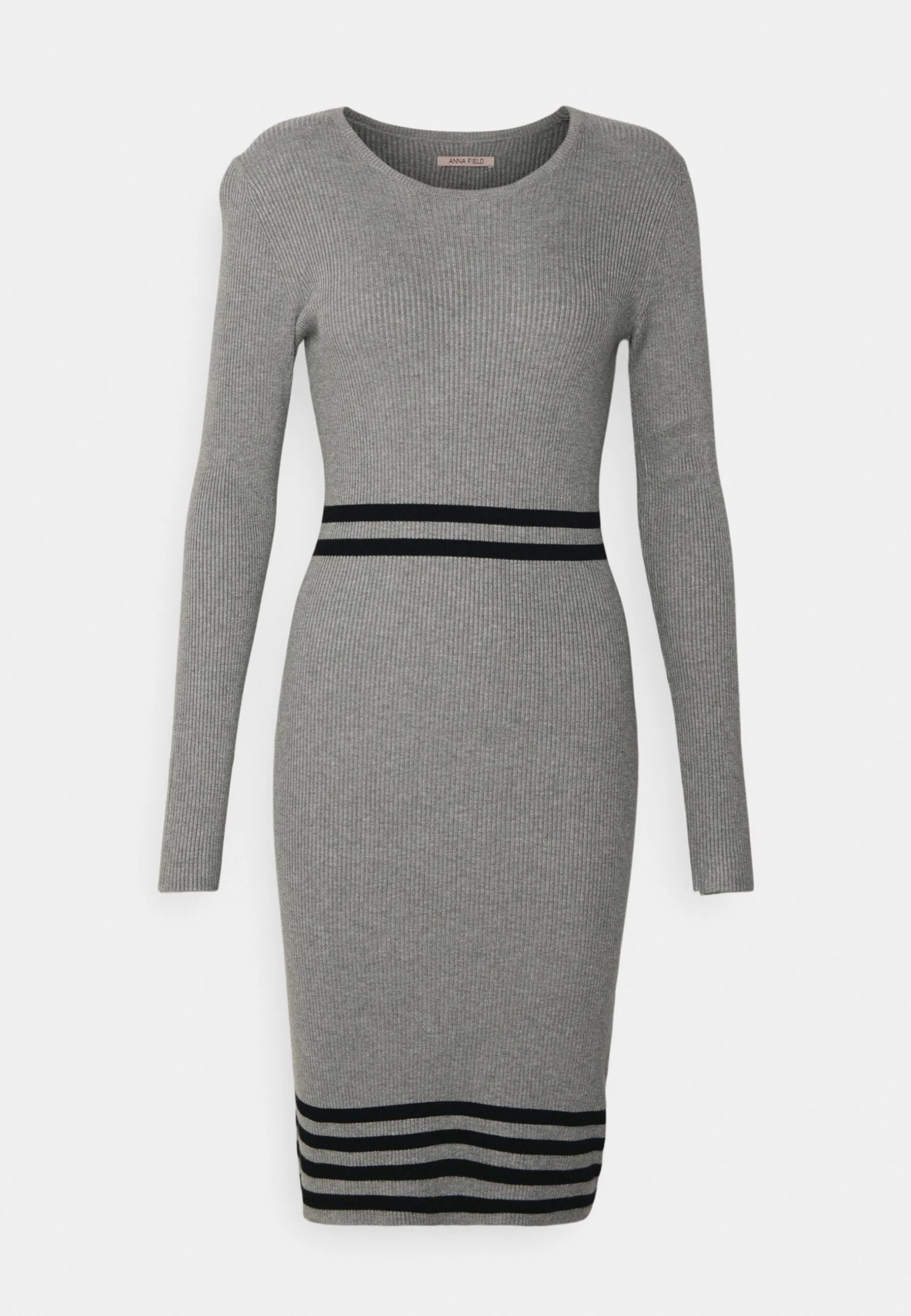 Anna Field Jumper Dress - Mottled Light Grey/Black - Image 5