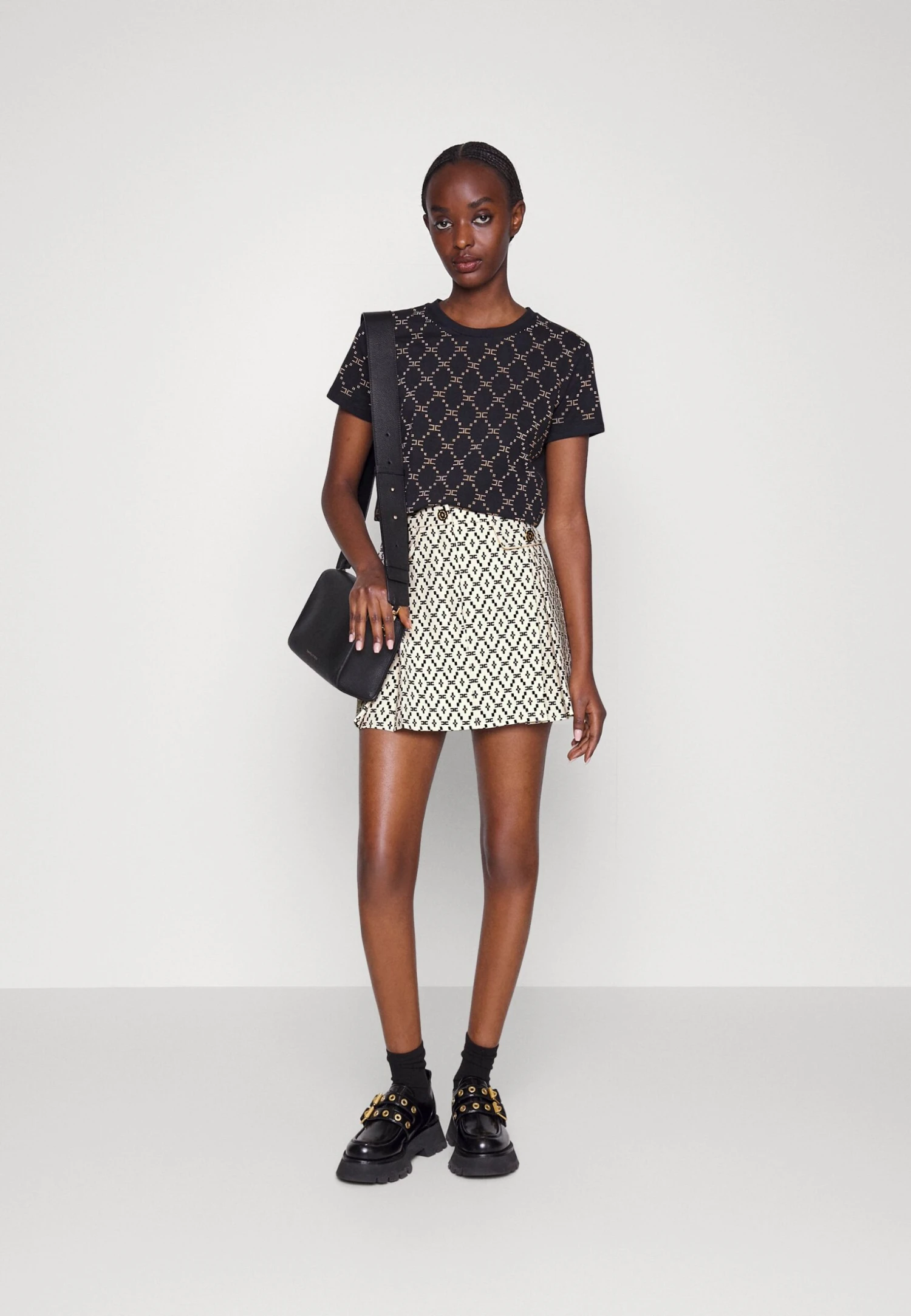Elisabetta Franchi Mini Skirt - Burro/Nero - Image 2