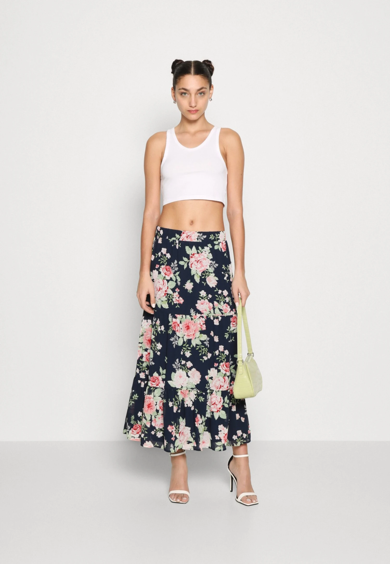 Vila Vimilina Flower Midi Skirt - A-Line Skirt - Navy - Image 2