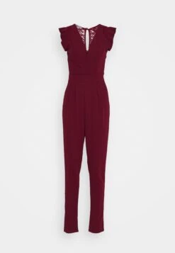 Frill Sleeve - Jumpsuit - Wine
