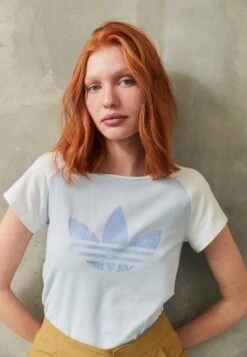 Adidas Originals Infill Marble Trefoil Tee - Print T-Shirt - Halo Blue