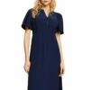 ESPRIT Midi Mit Fixiertem Bindegürtel - Day Dress - Navy