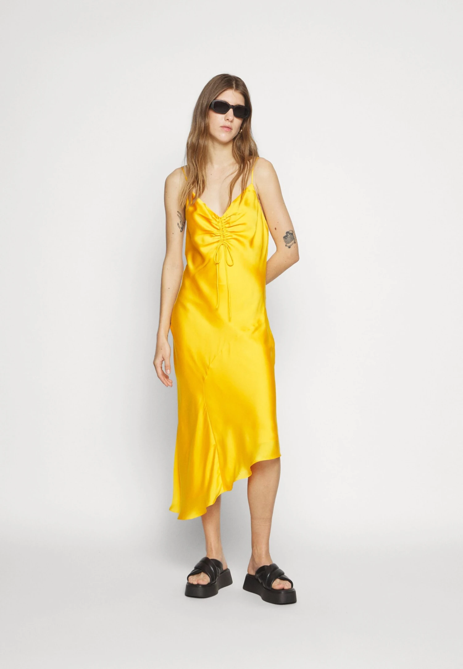 AllSaints Alexia Dress - Cocktail Dress / Party Dress - Citrus Orange - Image 2