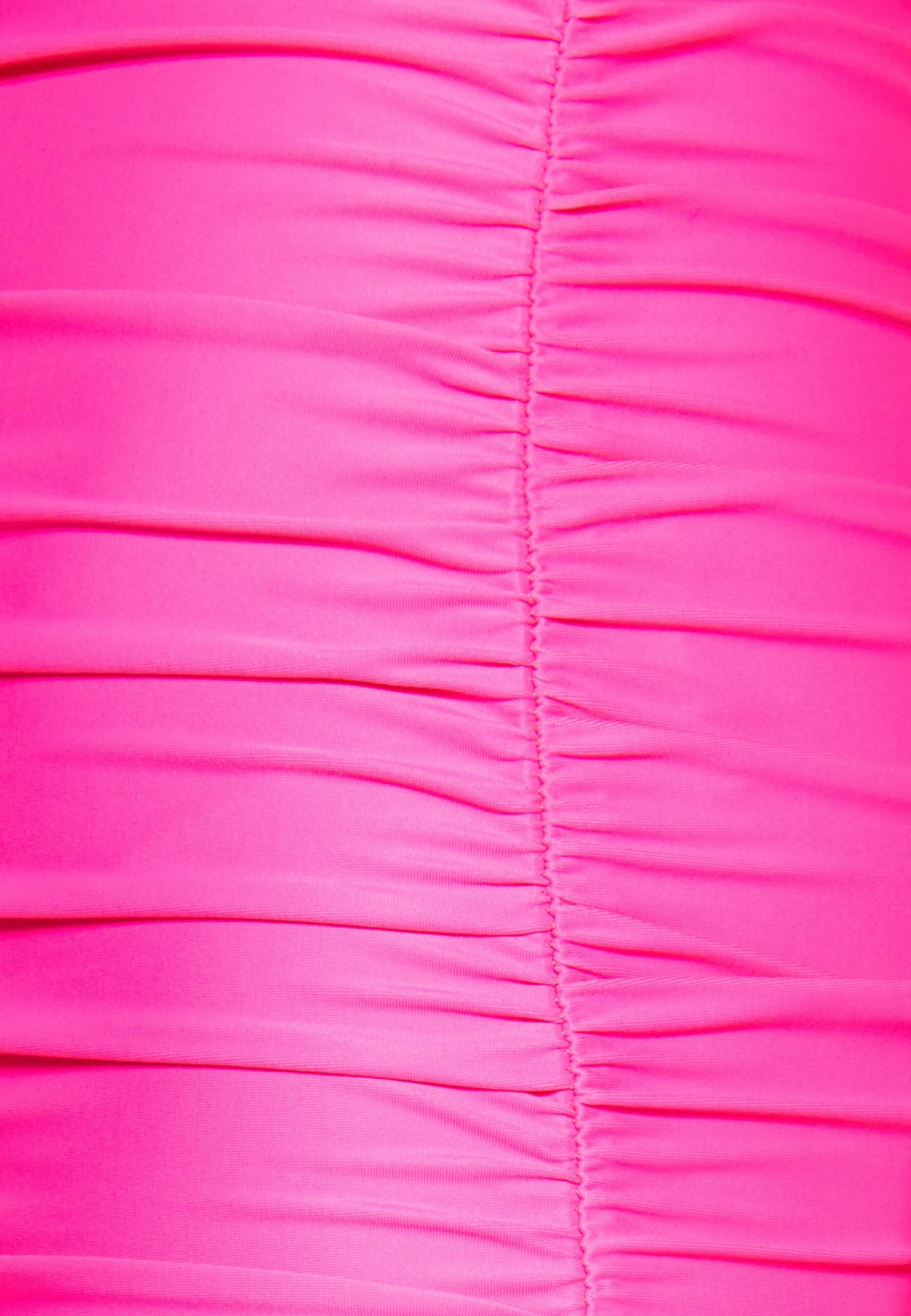 GOOD AMERICAN Ruched Tank Mini Dress - Cocktail Dress / Party Dress - Neon Pink - Image 6