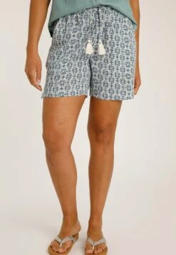 Naha Printed Cheesecloth- Shorts - Cream