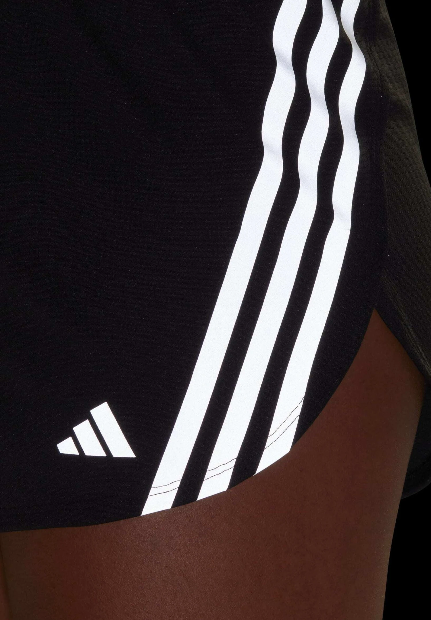 ADIDAS PERFORMANCE Run Icons Stripes Low Carbon Running - Sports Shorts - Black - Image 3
