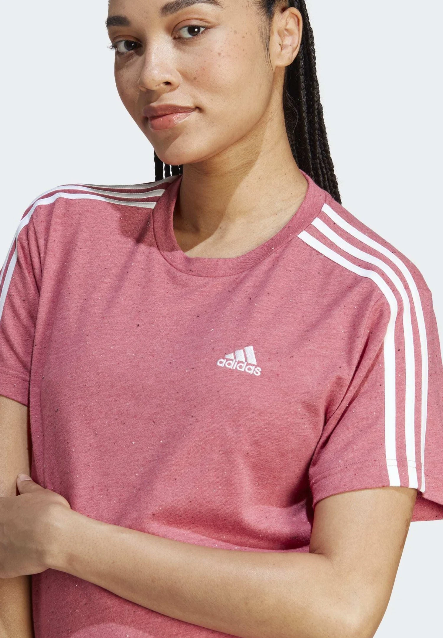 Adidas Sportswear Print T-Shirt - Pink Strata Mel/White - Image 4